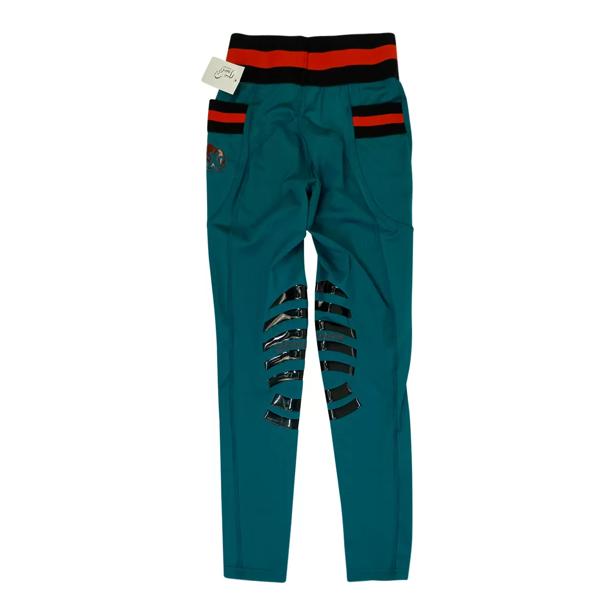 SXC Riding Tights in Teal/Black & Red - Women's XS