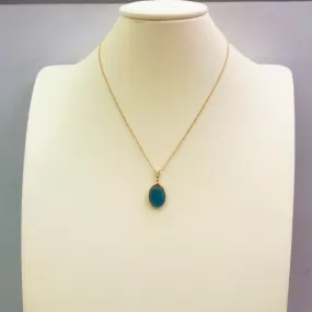 Teal Blue Chalcedony Single Pendant