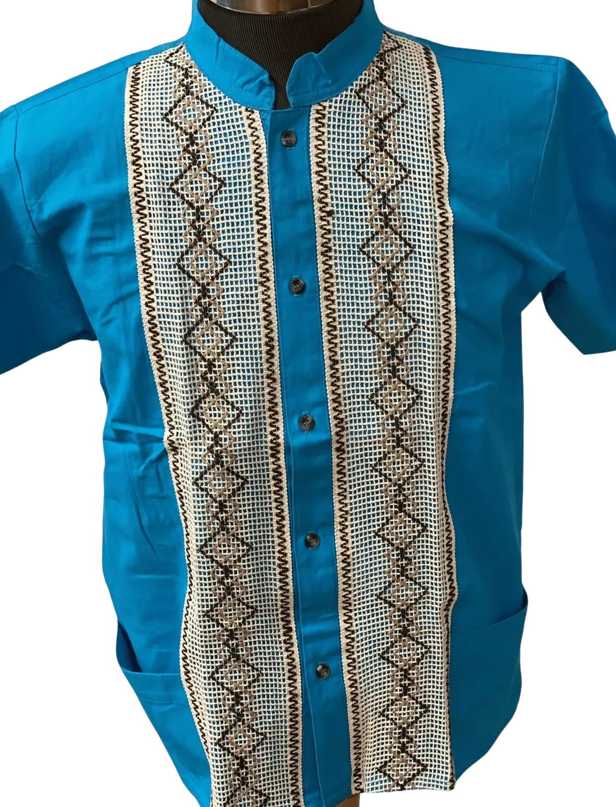 Turquoise Guayabera Shirt