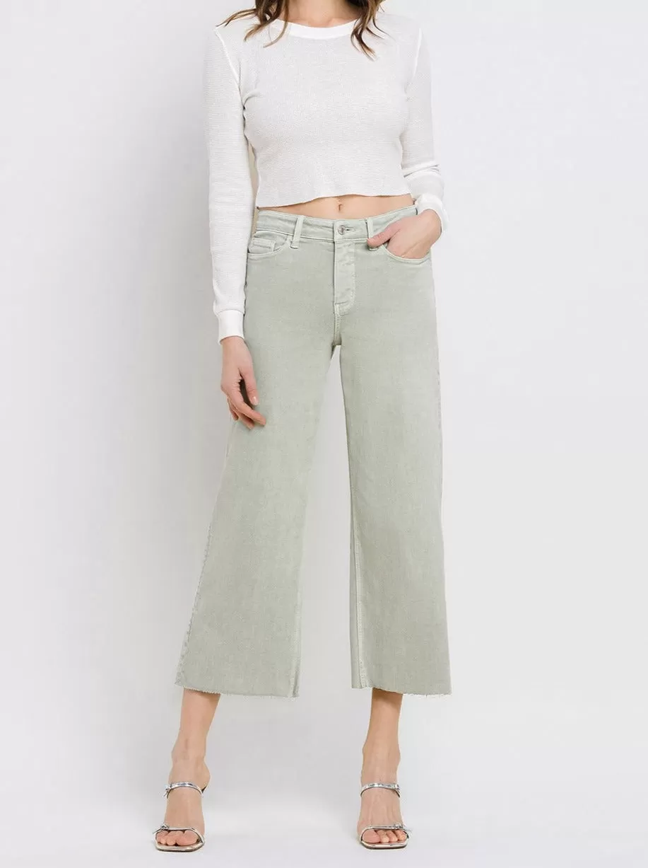 Vervet : Olivia High Rise Crop Wide leg