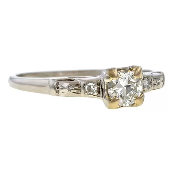 Vintage Engagement Ring, RBC 0.33ct