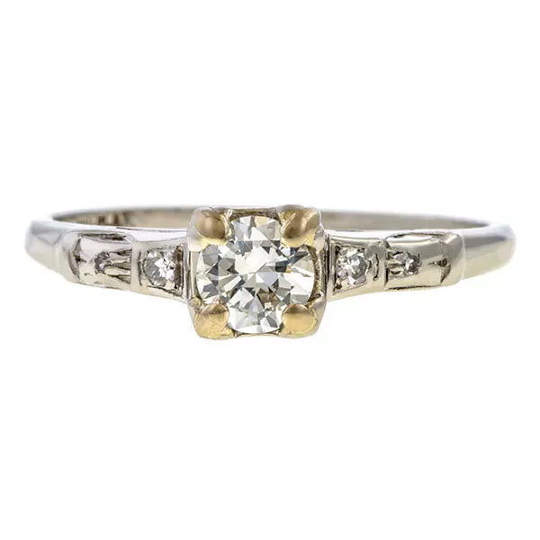 Vintage Engagement Ring, RBC 0.33ct