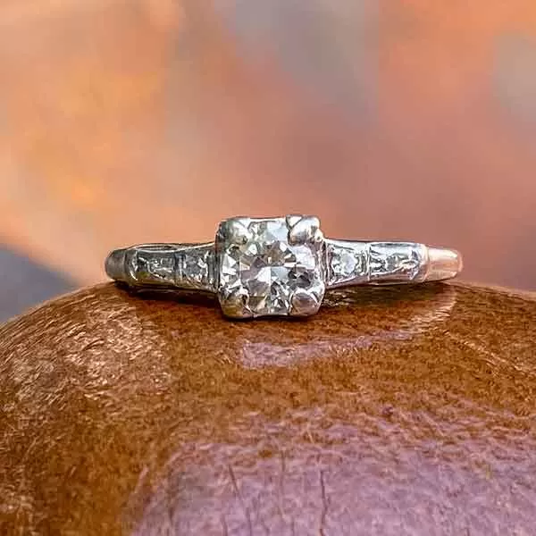 Vintage Engagement Ring, RBC 0.33ct