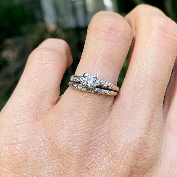 Vintage Engagement Ring, RBC 0.33ct