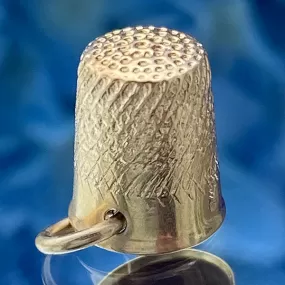 Vintage Gold Thimble Charm Pendant