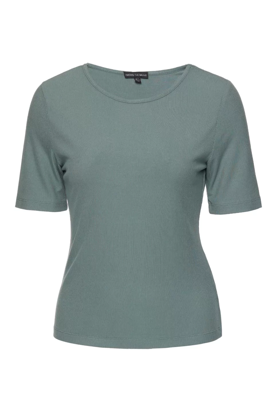 Wired Half Sleeve Slim Sea Green Rib Tee