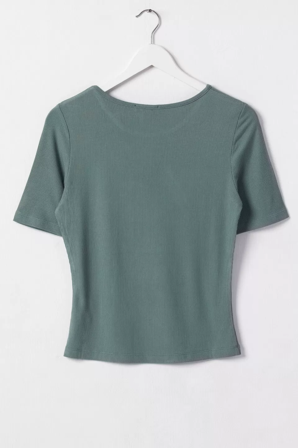 Wired Half Sleeve Slim Sea Green Rib Tee