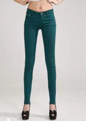 Women Skinny Jeans, Green